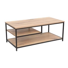 Kavos staliukas Home4you Dimitra, ruda sp./juoda sp., 100 cm x 50 cm x 40 cm