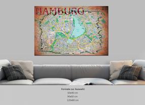 Kamštinė reprodukcija Artgeist Hamburg PINNWAND415, 90 cm x 60 cm