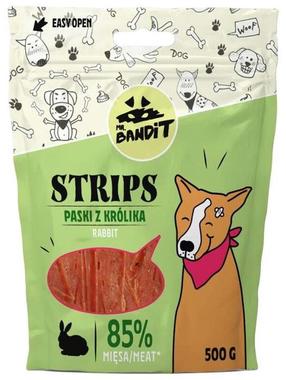 Skanėstas šunims Mr. Bandit Strips Rabbit, triušiena, 0.5 kg