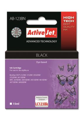 Rašalinio spausdintuvo kasetė ActiveJet Supreme ACJ AB-123BN Brother LC123BK, juoda sp., 15 ml