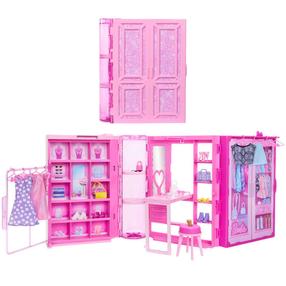 Кукольный шкаф, c аксессуарами Mattel Barbie Dream Closet, розовый цв./многоцветный