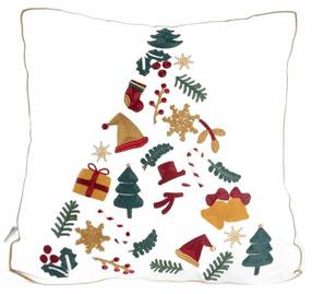Kalėdinis dekoratyvinės pagalvėlės užvalkalas Homla Antares 709173, balta/įvairių spalvų, 45 cm x 45 cm