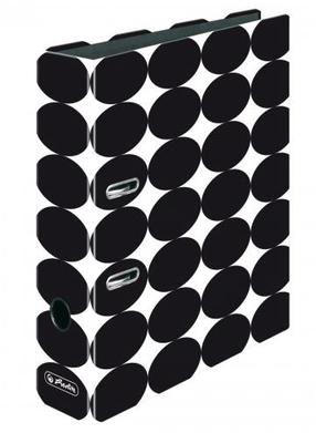 Папки-регистраторы Herlitz Black Oval, 8 см x 31.5 см, A4 Белый цв./Черный цв.
