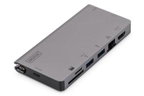 Dokstacija Digitus Multiport Travel DA-70877 USB-C, pelēka krās.