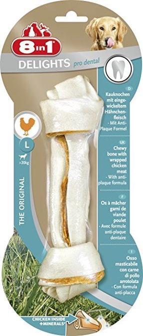 Skanėstas šunims 8in1 Dental Delights Bones, 0.162 kg