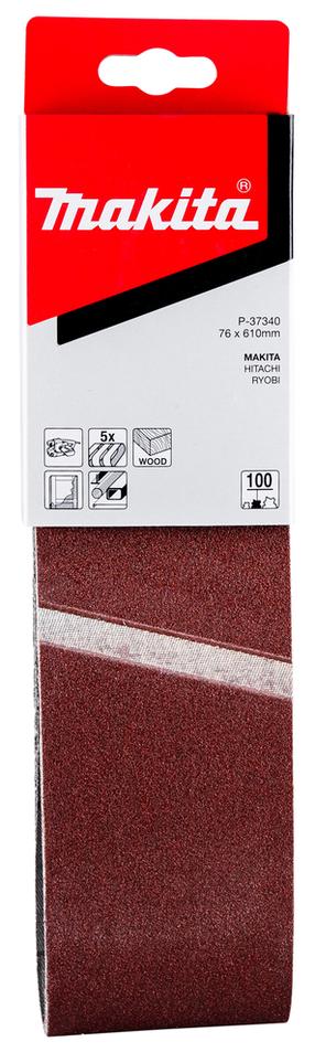 Lihvimislint Makita P-37340, 100, 61 cm x 7.6 cm, 5 tk