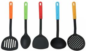 Virtuvės reikmenų rinkinys Kitchen&GO, 30 cm, juoda sp./įvairių spalvų, 5 vnt.