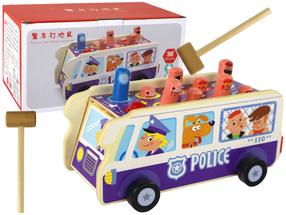  Rotaļu autobuss Police Car Whac-a-mole, daudzkrāsaina