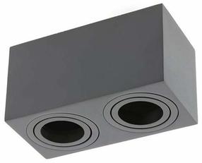 Светильник потолочный GTV Aveiro Duo Bis Rectangular, GU10, 2 x 20 Вт, черный цв. / черный цв.