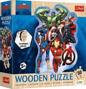Medinė dėlionė Trefl Marvel Avengers 20256, 21 cm x 20 cm, 50 vnt., įvairių spalvų