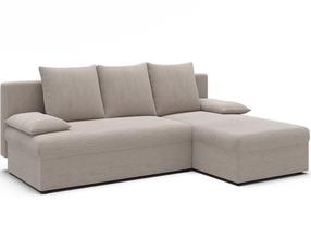 Kampinė sofa - lova Gino Jarell 18, smėlio sp., dešininė, 146 x 206 cm x 90 cm