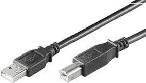 Kabelis MicroConnect USB 2.0 A to B USB Type A Male (vyriška), USB Type B Male (vyriška), 0.1 m, juoda sp.