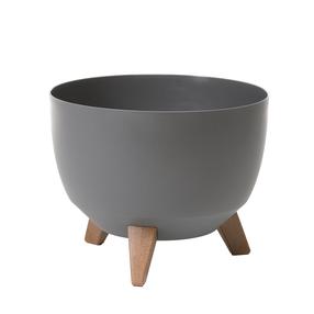 Puķu pods uz kājiņām Lamela Roma 880-82, plastmasa, Ø 29 cm, tumši pelēka krās.