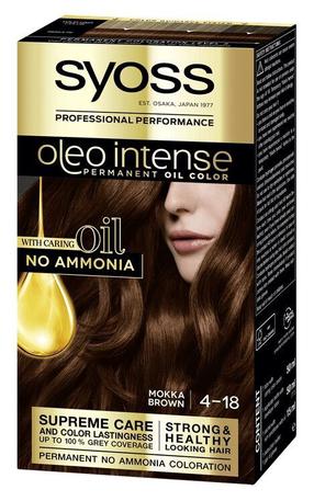 Plaukų dažai Syoss Oleo Intense, 4.18 mokka brown sp., 4.18 Mokka Brown, 115 ml