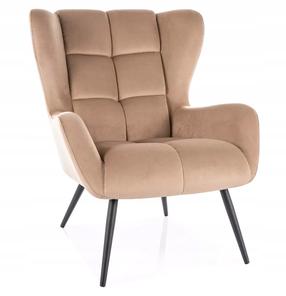 Krėslas Louis Velvet, smėlio sp., 87 cm x 75 cm x 91 cm