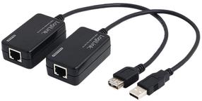 Провод Logilink USB - LAN UA0021D USB A male, USB A female, 0.3 м, черный цв.
