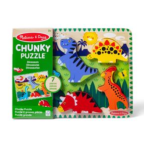 Puidust pusle, dinosaurus Melissa & Doug Chunky, mitmevärviline, 7 tk