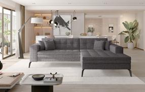 Kampinė sofa Solange Berlin 01, pilka sp., dešininė, 292 x 196 cm x 80 cm