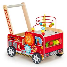 Attīstoša rotaļlieta EcoToys Wooden Blocks With Pusher, 41.6 cm, daudzkrāsaina