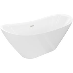 Vonia su sienele, laisvai pastatoma Mexen Lotos, 180 cm x 75 cm x 72 cm, ovalas, balta sp./matinio nikelio sp.