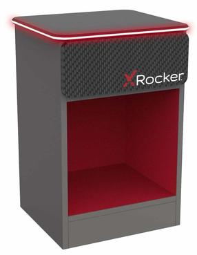 Naktsskapītis X Rocker Carbon-Tek, sarkana krās./pelēka krās., 54 cm x 36 cm x 33 cm