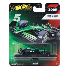 Rotaļlieta automašīna Mattel Hot Wheels Kick Sauber 2025 Formula 1® Team #5 JKD89, 1:64, melna krās./zaļa krās.