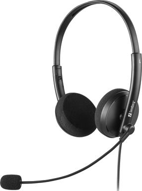 Vadu austiņas Sandberg MiniJack Office Headset Saver 325-41, melna krās.