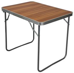 Stovyklavimo stalas, ruda sp./pilka sp., 80 cm x 60 cm x 70 cm