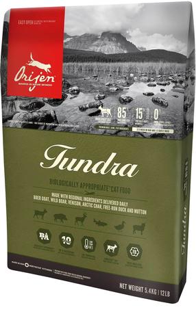 Sausas kačių maistas Orijen Tundra, žvėriena/antiena, 5.4 kg