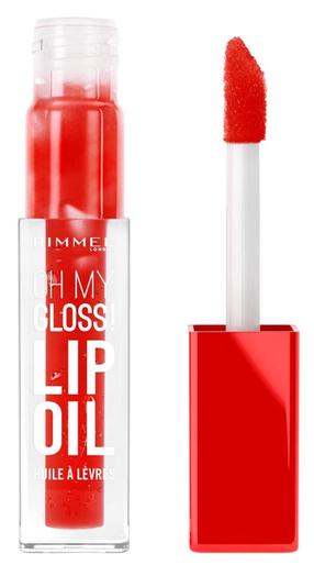 Lūpų blizgis Rimmel London Oh My Gloss!, 6 ml, 004 vivid red