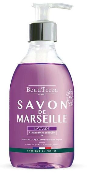 Šķidrās ziepes with glycerin Beauterra Marseille, lavanda, 300 ml