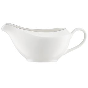 Mērces trauks Ambition Aura Silver, 400 ml, 19.5 cm x 9 cm x 8 cm, balta krās./sudraba krās., porcelāna