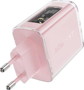 Telefono įkroviklis AceFast, USB Type A/2 x USB Type C, rožinė sp., 65 W