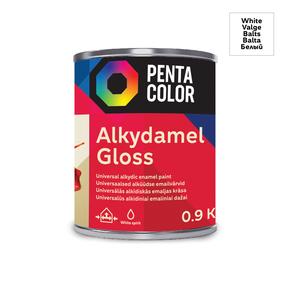 Emaliniai dažai, universalūs Pentacolor Alkydamel, blizgus, 0.9 kg, balta sp.