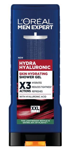 Ķermeņa mazgāšanas želeja vīriešiem L’Oréal Paris Men Expert Hydra Hyaluronic, 400 ml