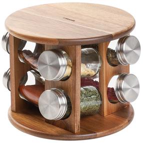 Garšvielu statīvs Homla Mooka 230152, caurspīdīga krās./brūna krās., 19 cmx19 cm