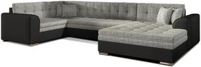 Kampinė sofa Damario Berlin 01, Soft 11, juoda sp./pilka sp., dešininė, 189 x 338 cm x 78 cm