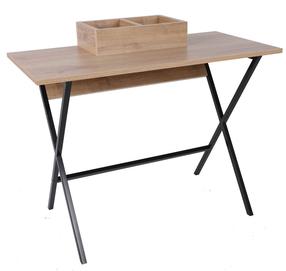 Rakstāmgalds Kalune Design Venedik 811MDD3822, 100 cm x 50 cm, 89 cm, ozola krās./melns krās.