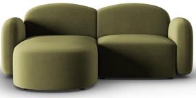 Kampinė sofa Micadoni Home Blair Velvet, šviesiai žalia sp., kairinė, 194 x 155 cm x 80 cm