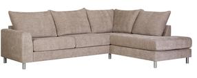 Kampinė sofa Home4you Leila PN, šviesiai ruda sp., dešininė, 269 x 210 cm x 89 cm