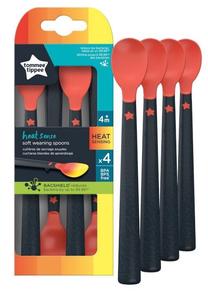 Šaukštelis Tommee Tippee Heat Sense, 4 mėn., plastikas/silikonas, oranžinė sp.