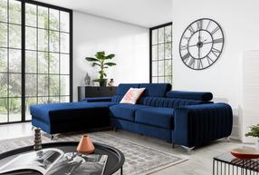 Kampinė sofa Grayson Velvetmat 40, tamsiai mėlyna sp., kairinė, 205 x 278 cm x 92 cm