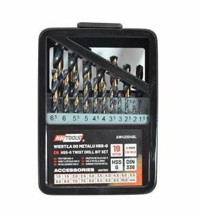 Metalo grąžtų rinkinys AWTools AW42004BL, metalas, sraigtinis, cilindrinis, 1-10 mm x 15 cm