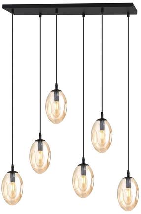 Lampa karināms Emibig Astral 6 BL, E14, 6 x 40 W, dzeltena krās. / melna krās., 10 x 20 cm