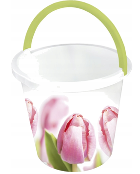 Spainis saimniecībai Branq Tulip, 10 l, balta krās./zaļa krās./rozā krās.