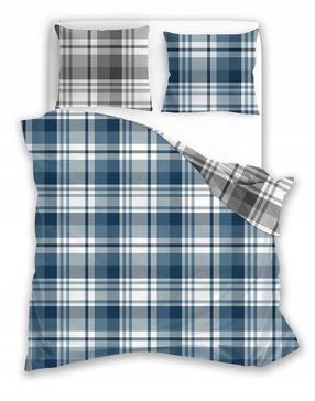 Gultas veļas komplekts PGO-03, balts krās./zila krās./zilimelns krās., 70 x 80 cm, 140 x 200 cm