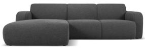 Kampinė sofa Micadoni Home Molino Boucle, tamsiai pilka sp., kairinė, 250 x 170 cm x 72 cm