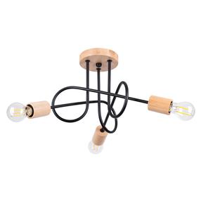 Valgusti lagi Sollux Ember, E27, 3 x 15 W, puidu v. / must v., 56 x 56 cm