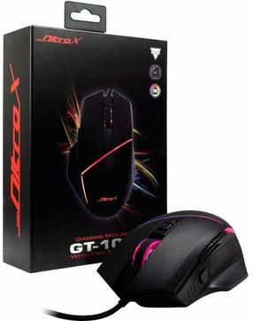 Laidinė žaidimų pelė Nitrox GT-100 RGB (88884111), usb type-a, juoda sp.