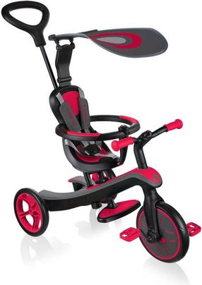 Triratukas Globber Explorer 4 in 1, juoda sp./raudona sp.